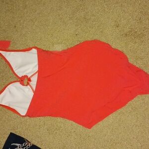 Coral Halter Top One Piece Bathing suit | Size: 10